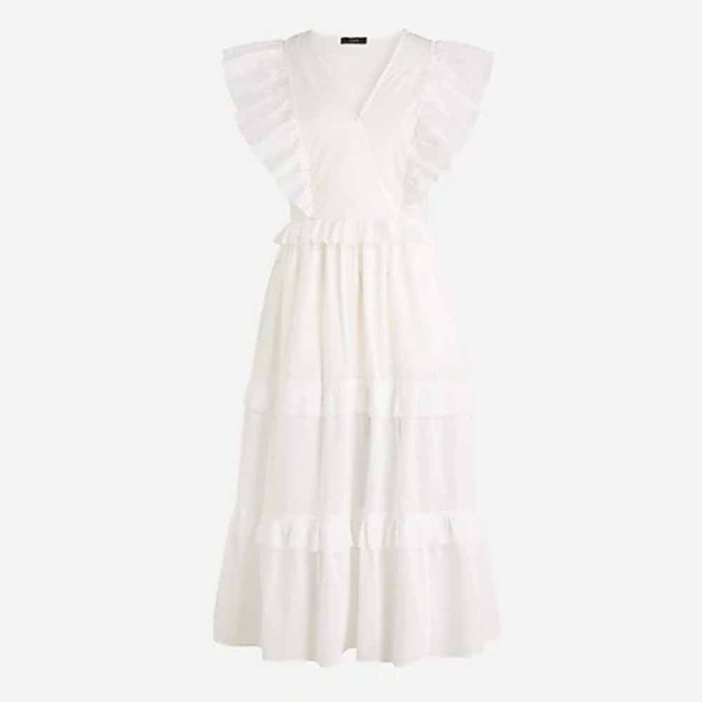 NEW! J. Crew Ruffle-sleeve cotton voile dress